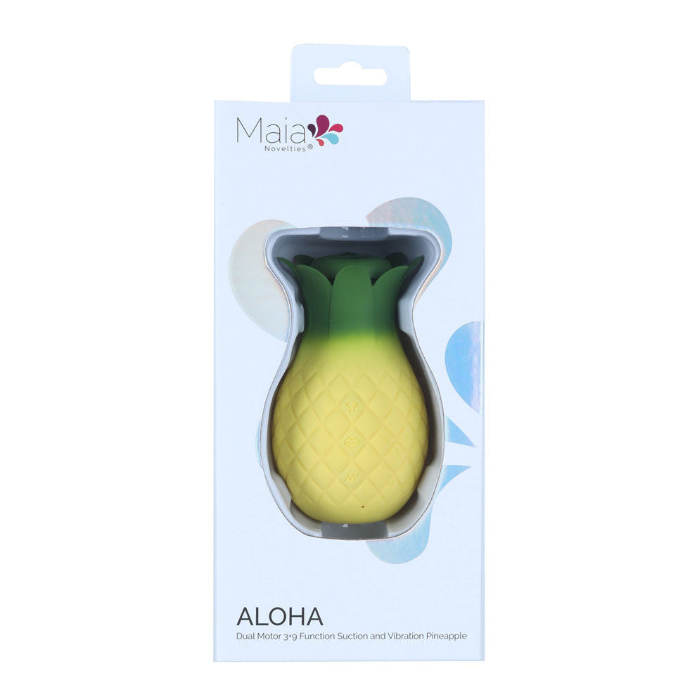 Maia ALOHA - Yellow/Green USB Rechargeable Vibrating & Sucking Stimulator