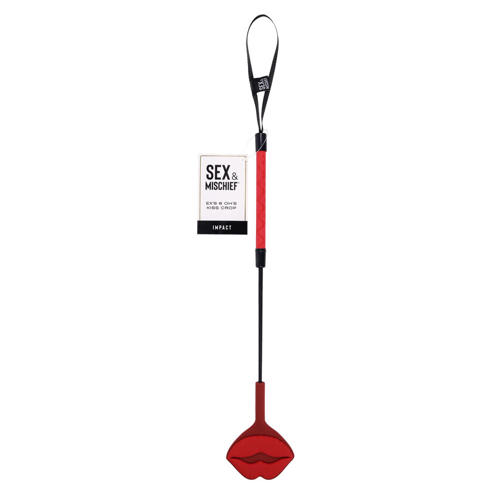 S&M Exs & Ohs Kiss Crop - Red Silicone Tipped Crop Whip